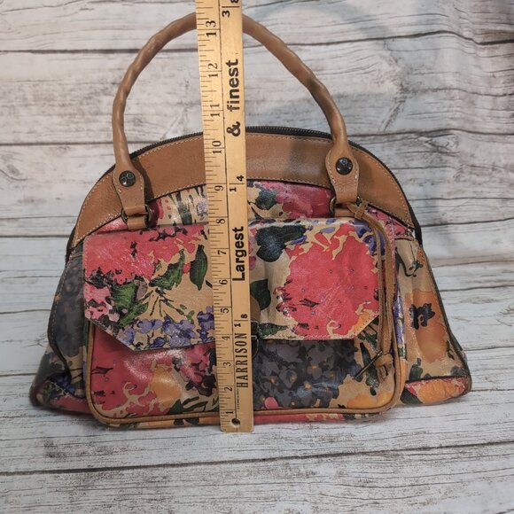Patricia Nash Leather Poppy Shoulder Bag Floral Large - Picture 3 of 14